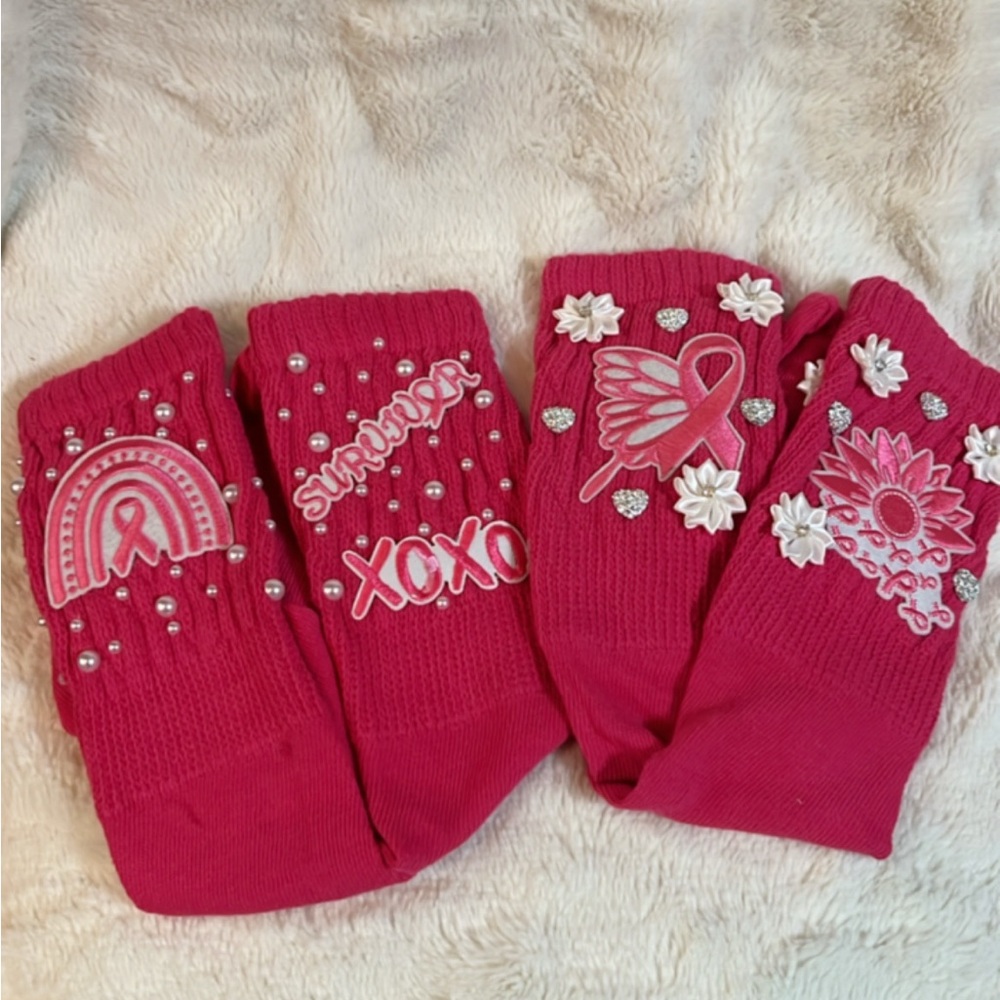 Pink Breast Cancer Awareness Socks